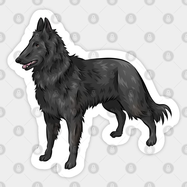 Belgian Shepherd Dog | Groenendael | Cute Dog Cartoon Sticker by Shirin Illustration